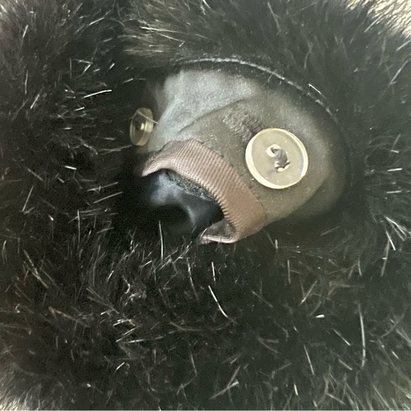 Vintage Saks 5th Ave Teri Jon Lightweight Black Fur Accent Car  Coat 14 - Picture 13 of 14